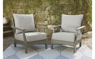 LOUNGE CHAIR W/CUSHION (2/CN) Visola GrayP802-820 ASHLEY FURNITURE