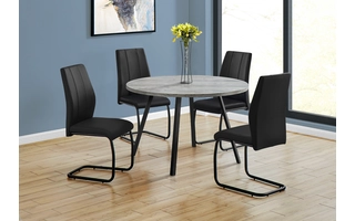 DINING TABLE - 48 DIA- GREY RECLAIMED WOOD - BLACK METAL I1151 I1151 MONARCH SPECIALTIES