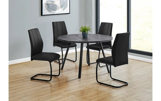 DINING TABLE - 48 DIA- BLACK RECLAIMED WOOD - BLACK METAL I1153 I1153 MONARCH SPECIALTIES