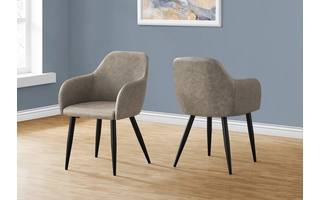 DINING CHAIR - 2PCS - 33 H - TAUPE FABRIC - BLACK METAL I1194 I1194 MONARCH SPECIALTIES