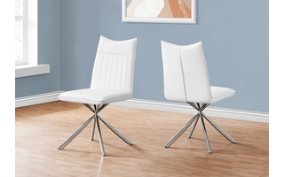 DINING CHAIR - 2PCS - 36 H - WHITE LEATHER-LOOK - CHROME I1212 I1212 MONARCH SPECIALTIES