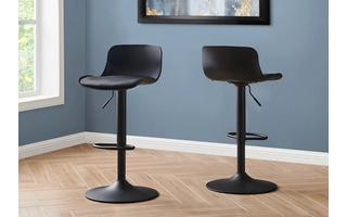 BARSTOOL - 2PCS - BLACK - BLACK METAL HYDRAULIC LIFT I2313 I2313 MONARCH SPECIALTIES