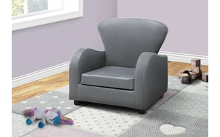 JUVENILE CHAIR - GREY LEATHER-LOOK I8144 I8144 MONARCH SPECIALTIES