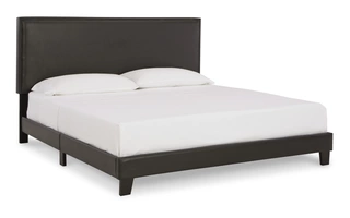 KING UPHOLSTERED BED Mesling Dark BrownB091-082 ASHLEY