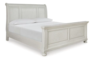 QUEEN SLEIGH HEADBOARD Robbinsdale Antique WhiteB742-77 ASHLEY