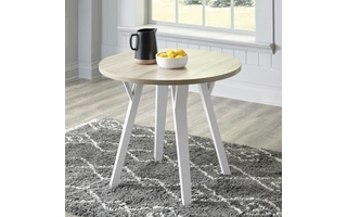 ROUND DINING TABLE Grannen White/NaturalD407-15 ASHLEY