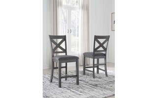 UPHOLSTERED BARSTOOL (2/CN) Myshanna GrayD629-124 ASHLEY