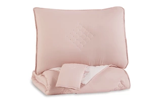 FULL COMFORTER SET Lexann Pink/White/GrayQ901003F ASHLEY
