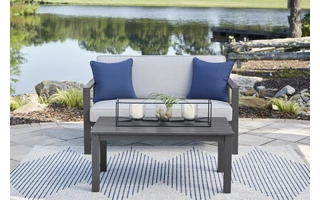 LOVESEAT W/TABLE (2/CN) Fynnegan Light BrownP349-034 ASHLEY FURNITURE