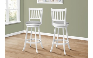 BARSTOOL - 2PCS - 44 H - WHITE - SWIVEL BAR HEIGHT I1232
 I1232
 MONARCH SPECIALTIES