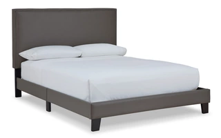 QUEEN UPHOLSTERED BED Mesling Dark BrownB091-181 ASHLEY