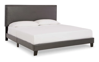 KING UPHOLSTERED BED Mesling Dark BrownB091-182 ASHLEY