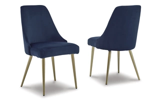 DINING UPH SIDE CHAIR (2/CN) Wynora Gold FinishD292-01 ASHLEY
