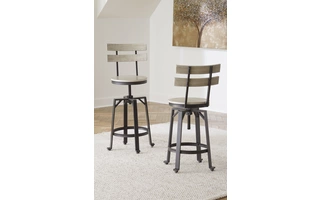 SWIVEL BARSTOOL (2/CN) Karisslyn Whitewash/BlackD336-124 ASHLEY