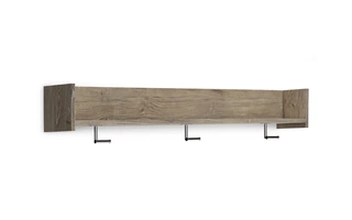 WALL MOUNTED COAT RACK W/SHELF Oliah NaturalEA2270-151 ASHLEY