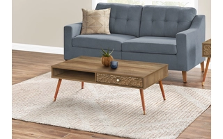 COFFEE TABLE - WALNUT MID-CENTURY WITH A DRAWER I2836 I2836 MONARCH SPECIALTIES