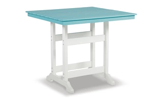 SQUARE COUNTER TBL W/UMB OPT Eisely Turquoise/WhiteP208-632 ASHLEY FURNITURE
