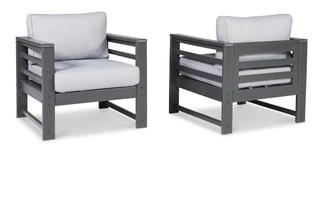 LOUNGE CHAIR W/CUSHION (2/CN) Amora CharcoalP417-820 ASHLEY FURNITURE