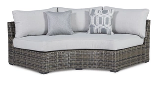 CURVED LOVESEAT WITH CUSHION Harbor Court GrayP459-861 ASHLEY FURNITURE