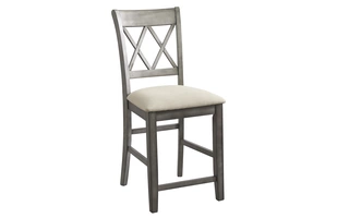 UPHOLSTERED BARSTOOL (2/CN) Curranberry Two-tone GrayD679-124 ASHLEY