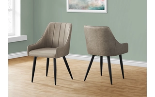 DINING CHAIR - 2PCS - 33 H - TAUPE FABRIC - BLACK METAL I1188 I1188 MONARCH SPECIALTIES