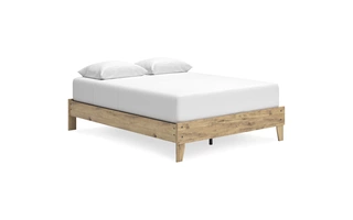 QUEEN PLATFORM BED Larstin Tan BrownEB2712-113 ASHLEY