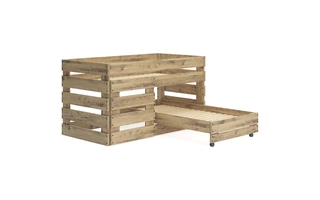 TWIN LOFT CASTER BED Larstin Tan BrownEB2712-68B ASHLEY