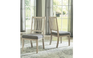 DINING UPH SIDE CHAIR (2/CN) Hennington BisqueD756-01 ASHLEY
