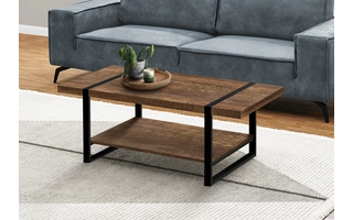 COFFEE TABLE - BROWN RECLAIMED WOOD-LOOK / BLACK METAL I2850 I2850 MONARCH SPECIALTIES