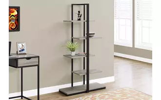 bookcase - 60 h - dark taupe - black metal i7232 I7232 monarch specialties