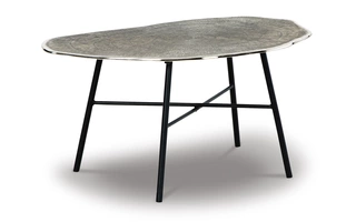 oval coffee table laverford chrome/blackT836-8 ashley