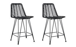 UPHOLSTERED BARSTOOL (2/CN) Angentree Natural/BlackD434-124 ASHLEY