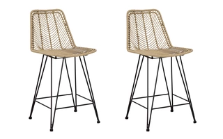 UPHOLSTERED BARSTOOL (2/CN) Angentree Natural/BlackD434-224 ASHLEY