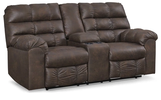 DBL REC LOVESEAT W/CONSOLE Derwin Nut2840194 ASHLEY