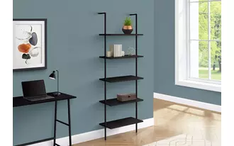 BOOKCASE - 72 H LADDER BLACK - BLACK METAL I3683 I3683 MONARCH SPECIALTIES