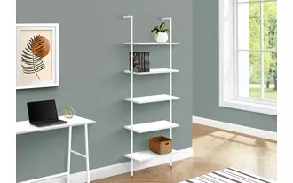 BOOKCASE - 72 H LADDER WHITE - WHITE METAL I3687 I3687 MONARCH SPECIALTIES