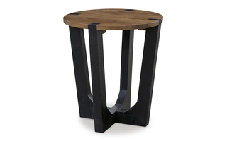 ROUND END TABLE Hanneforth Brown/BlackT726-6 ASHLEY