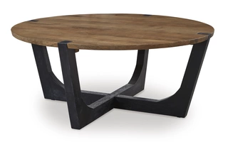 ROUND COFFEE TABLE Hanneforth Brown/BlackT726-8 ASHLEY