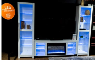 TV STAND WITH FIREPLACE Brollevi WhiteW2722-168 ASHLEY