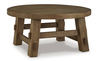 ROUND COFFEE TABLE Mackifeld Warm BrownT724-8 ASHLEY