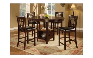 DINING TABLE - 42X 42X 60 CAPPUCCINO TOP W A LEAF I1155 I1155 MONARCH SPECIALTIES