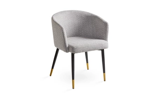 JORDAN CHAIR GY-DC-810 MORGAN ASHFIELD FABRIC BLACK LEGS WITH GOLD CAPS 103420 103420 XCELLA