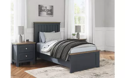 twin panel footboard w/slats landocken brown/blueB414-52 ashley