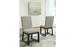 DINING UPH SIDE CHAIR (2/CN) Bellvern Dark GrayD749-01 ASHLEY