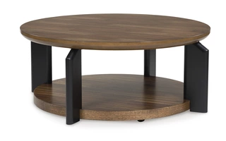 ROUND COCKTAIL TABLE Kraeburn Brown/BlackT624-8 ASHLEY