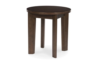 ROUND END TABLE Korestone 2 Dark BrownT657-6 ASHLEY