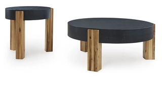 OCCASIONAL TABLE SET (2/CN) Breenmore Black/NaturalT322-12 ASHLEY