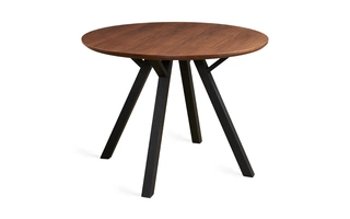 DENTON ROUND DINING TABLE BLACK WALNUT VENEER TABLE BLACK FRAME  DINING TABLES  103925 XCELLA