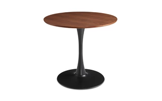 TULIP ROUND DINING TABLE WALNUT VENEER BLACK BASE  DINING TABLES  103927 XCELLA
