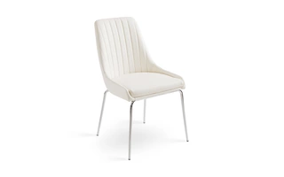 MOIRA DINING CHAIR: WHITE LEATHERETTE  102504 XCELLA
